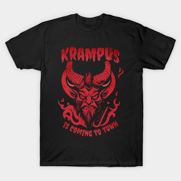 Krampus Is Coming to Town T-Shirt by DesignByJeff